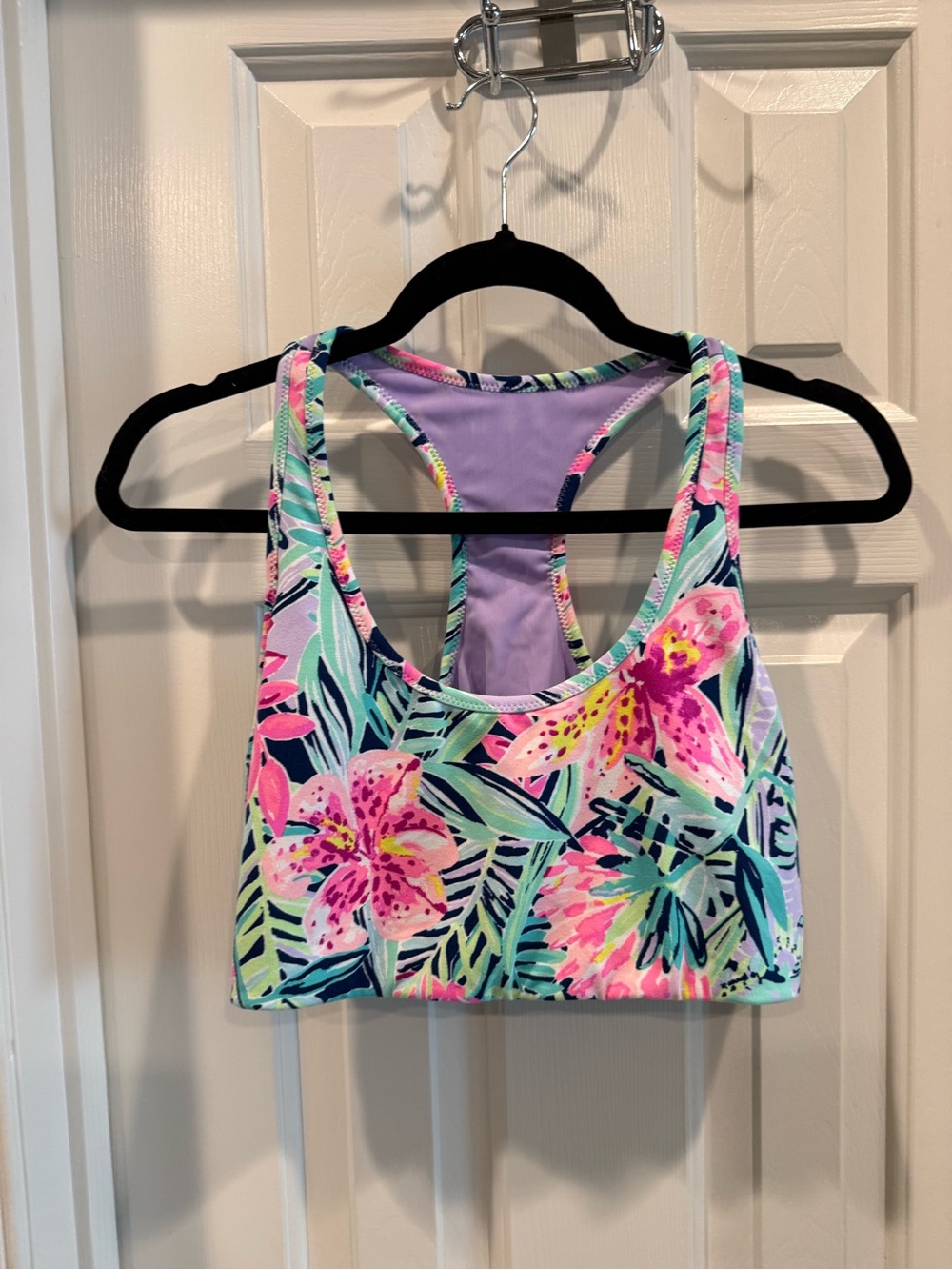 Lilly Pulitzer Floral Active Set - Pink, Mint & Lilac Crop Top + Leggings - Picture 3 of 9